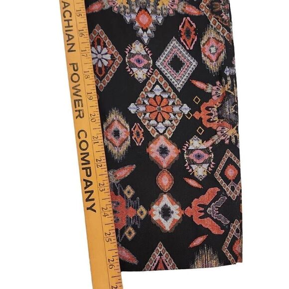 Zara Slim Printed Pants Women's Size Medium Straight Leg Side Hem Slits Multicol - Picture 9 of 15